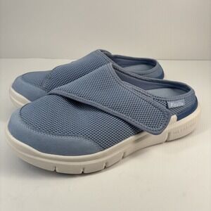 FitVille EasyTop V5 Women's 10 Extra Wide Blue Mesh Adjustable Diabetic Slippers